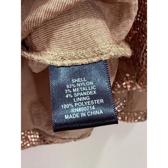 MSK Rose Gold Sequin Boat-Neck Bell-Sleeve Blouse Size Small NWT - Picture 5 of 6